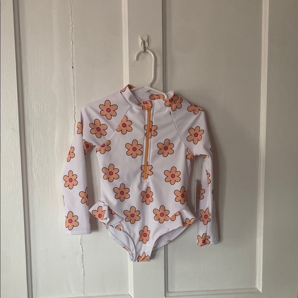 Jessica Simpson Pink and Orange Floral Rashguard